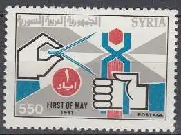 Syrien Mi.Nr. 1829 Tag der Arbeit, Hände mit Zirkel (550)