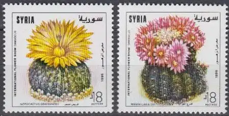 Syrien Mi.Nr. 1970-71 Int. Blumenschau Damaskus, Kakteen (2 Werte)