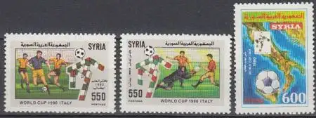 Syrien Mi.Nr. 1785-87 Fußball-WM 1990 Italien (3 Werte)