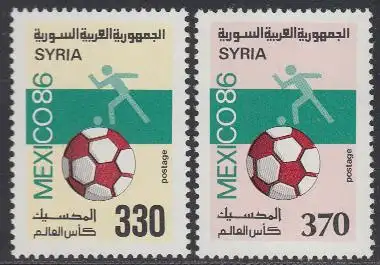 Syrien Mi.Nr. 1647-48 Fußball-WM 1986 Mexico (2 Werte)