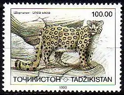 Tadschikistan Mi.Nr. 26 Gefährdete Säugetiere, Schneeleopard (100.00)