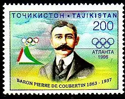 Tadschikistan Mi.Nr. 103 Olympia 1996, Pierre de Coubertin (200)