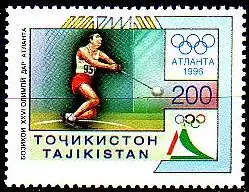 Tadschikistan Mi.Nr. 105 Olympia 1996, Hammerwerfen (200)