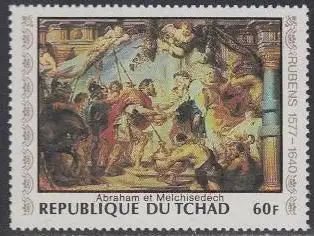 Tschad Mi.Nr. 835 400Geb. Rubens, Gemälde Abraham und Melchisedek  (60)