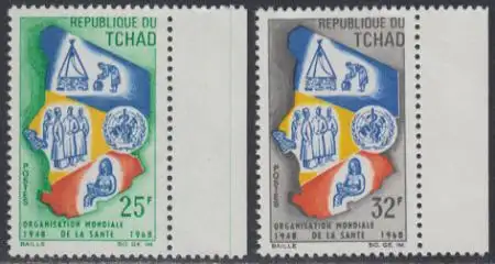 Tschad Mi.Nr. 198-99 20Jahre WHO (2 Werte)