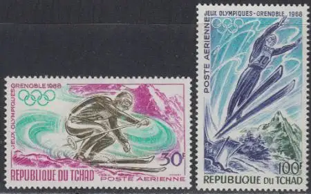 Tschad Mi.Nr. 195-96 Olympia 1968 Grenoble (2 Werte)