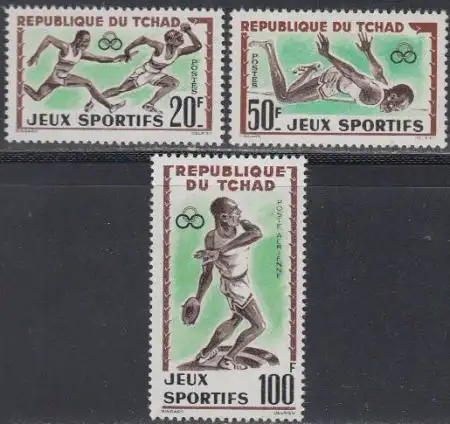 Tschad Mi.Nr. 89-91 Afrik. Sportspiele (3 Werte)