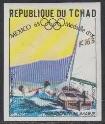 Tschad Mi.Nr. 248B Olympia 1968 Mexiko, Goldmedaille Segeln Großbritannien (1)