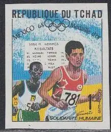 Tschad Mi.Nr. 261B Olympia 1968 Mexiko, Goldmedaille 5000m Gammoudi (1)