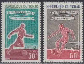 Tschad Mi.Nr. 157-58 Fußball-WM 1966 England (2 Werte)