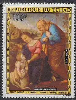 Tschad Mi.Nr. 728 Weihnachten, Gemälde Raffael Hl.Familie mit einem Lamm (100)