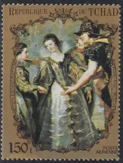 Tschad Mi.Nr. 518 Rubens Gemälde Elisab.von Frankreich+Anna von Österreich (150)