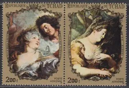 Tschad Mi.Nr. Zdr.540-41 Rubens Gemälde Maria de Medici und Ludwig XIII 