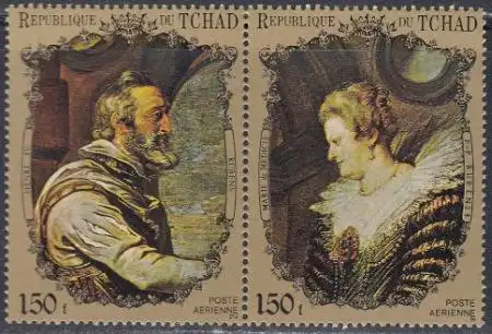 Tschad Mi.Nr. Zdr.570-71 Rubens Gemälde Heinrich IV und Maria de Medici 