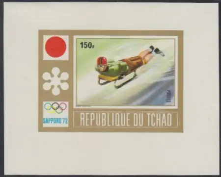 Tschad Mi.Nr. Block C 35 Olympia 1972 Sapporo, Skeleton 