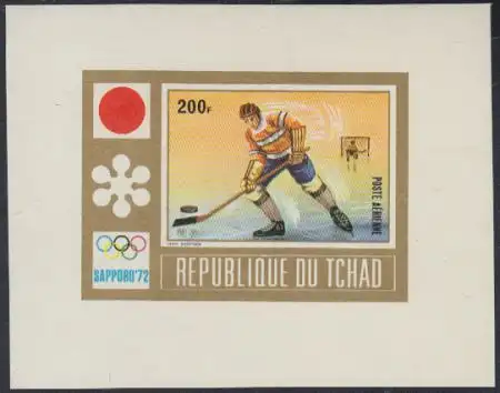 Tschad Mi.Nr. Block E 35 Olympia 1972 Sapporo, Eishockey 