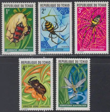 Tschad Mi.Nr. 510-14 Insekten und Spinnentiere (5 Werte)