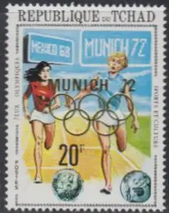 Tschad Mi.Nr. 535A Olympia 1972 München Staffeläuferinnen,MiNr.380 m.Aufdr. (20)