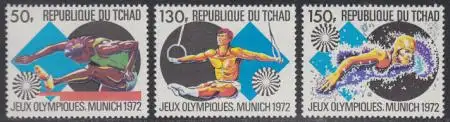 Tschad Mi.Nr. 550-52 Olympia 1972 München (3 Werte)