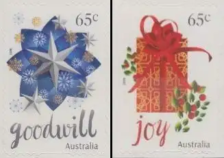 Australien MiNr. 4587-88IBA Weihnachten, Sterne, Geschenk, skl (2 Werte)