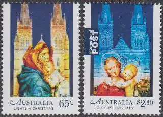 Australien MiNr. 4719-20 Weihnachten,Bildprojektionen a.St Mary’s Cathedral (2W)