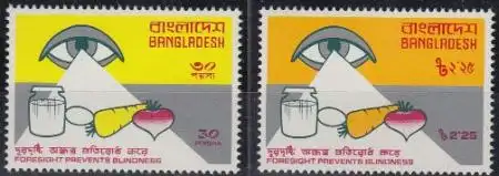 Bangladesch Mi.Nr. 72-73 Weltgesundheitstag, Kampf gegen die Blindheit (2 Werte)