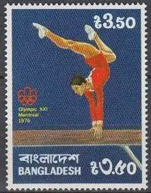 Bangladesch Mi.Nr. 84a Olympiade 1976 Montreal, Turnen Schwebebalken (3.50)