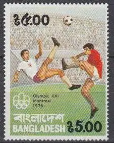 Bangladesch Mi.Nr. 85a Olympiade 1976 Montreal, Fußball (5.00)