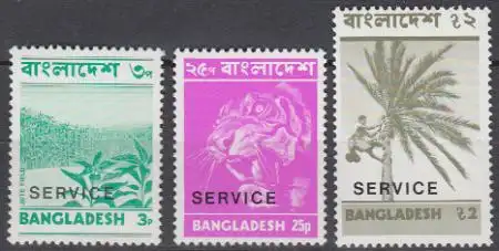 Bangladesch Mi.Nr. D 9-11  Dienstmarken Bilder aus Bangladesch (3 Werte)