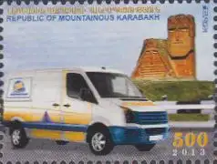 Berg-Karabach Mi.Nr. 81 Europa 13, Postfahrzeuge, Lieferwagen, Denkmal (500)