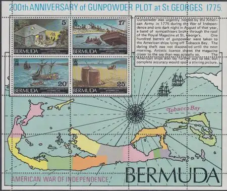 Bermuda-Inseln Mi.Nr. Block 3 200J.Pulververschwörung von St. George