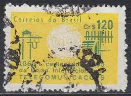 Brasilien Mi.Nr. 1078 100J. Int. Fernmeldeunion ITU, u.a. Telegrafenmast (120)