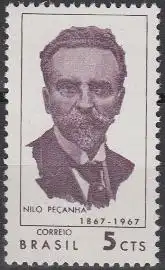 Brasilien Mi.Nr. 1148 100.Geb. Staatspräsident Nilo Peçanha (5)