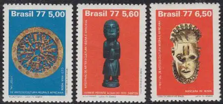 Brasilien Mi.Nr. 1578-80 Festival schwarzer, afrikanischer Kunst + Kultur (3 W.)