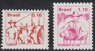 Brasilien Mi.Nr. 1583-84x Freim. Einheimische Berufe (2 Werte)