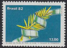 Brasilien Mi.Nr. 1904 Goldene Palme an den Film O pagador de promessas (17,00)