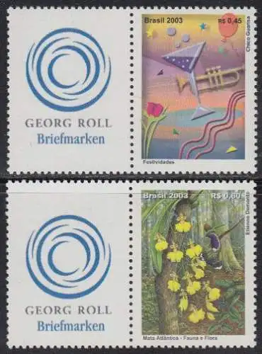 Brasilien Mi.Nr. 3330-31Zf Grußmarken (2 Werte)