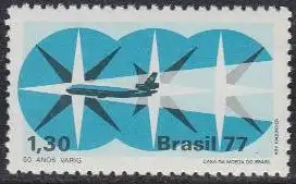 Brasilien Mi.Nr. 1636 50J. Luftfahrtsgesellschaft VARIG, DC-10 (1,30)