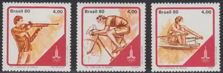 Brasilien Mi.Nr. 1776-78 Olymp. Sommerspiele Moskau (3 Werte)