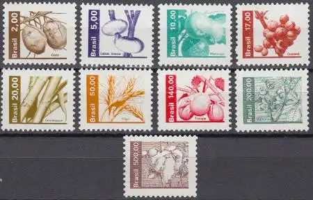 Brasilien Mi.Nr. 1881-89 Freim. Landwirtschaftliche Produkte (9 Werte)