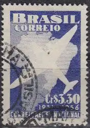 Brasilien Mi.Nr. 893 Militärluftpostdienst, Flugzeugsilhouette, Landkarte (3,30)