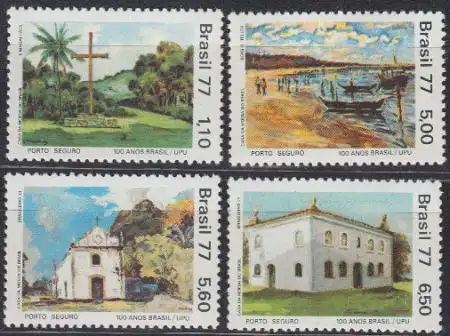 Brasilien Mi.Nr. 1592-95 100J. Mitglied Weltpostverein, Porto Seguro (4 Werte)