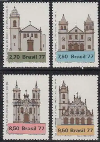 Brasilien Mi.Nr. 1637-40 Kirchenarchitektur (4 Werte)