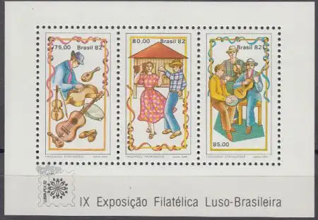 Brasilien Mi.Nr. Block 52 Portug.-brasil. Briefmarkenausstellung LUBRAPEX ’82 