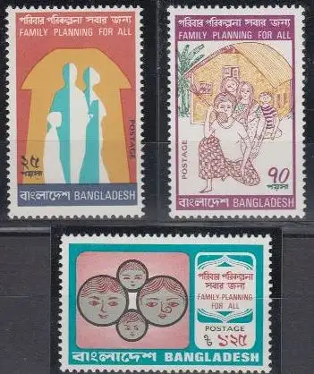 Bangladesch Mi.Nr. 52-54 Familienplanung (3 Werte)