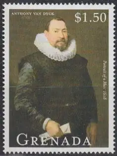 Grenada Mi.Nr. 4102 400.Geb. van Dyck, Gemälde Porträt eines Mannes (1,50)