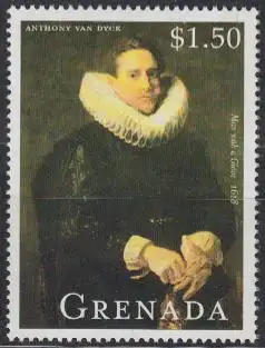 Grenada Mi.Nr. 4107 400.Geb. van Dyck, Gemälde Mann mit Handschuh (1,50)