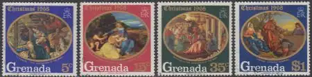 Grenada Mi.Nr. 297-300 Weihnachten, Gemälde ital.Künstler (4 Werte)