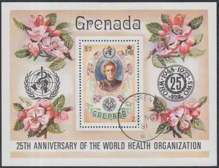 Grenada Mi.Nr. Block 30 25Jahre WHO, Marie Curie