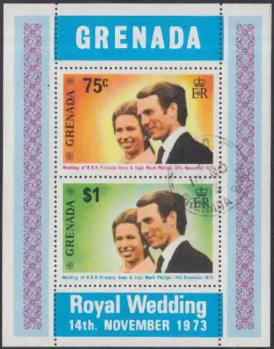 Grenada Mi.Nr. Block 32 Hochzeit Prinzessin Anne - Mark Phillips